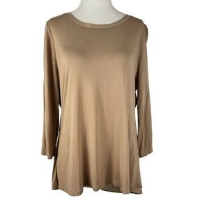 ANN TAYLOR WOMEN'S 3/4 SLEEVE RAYON WITH V FAUX OPEN BACK‎